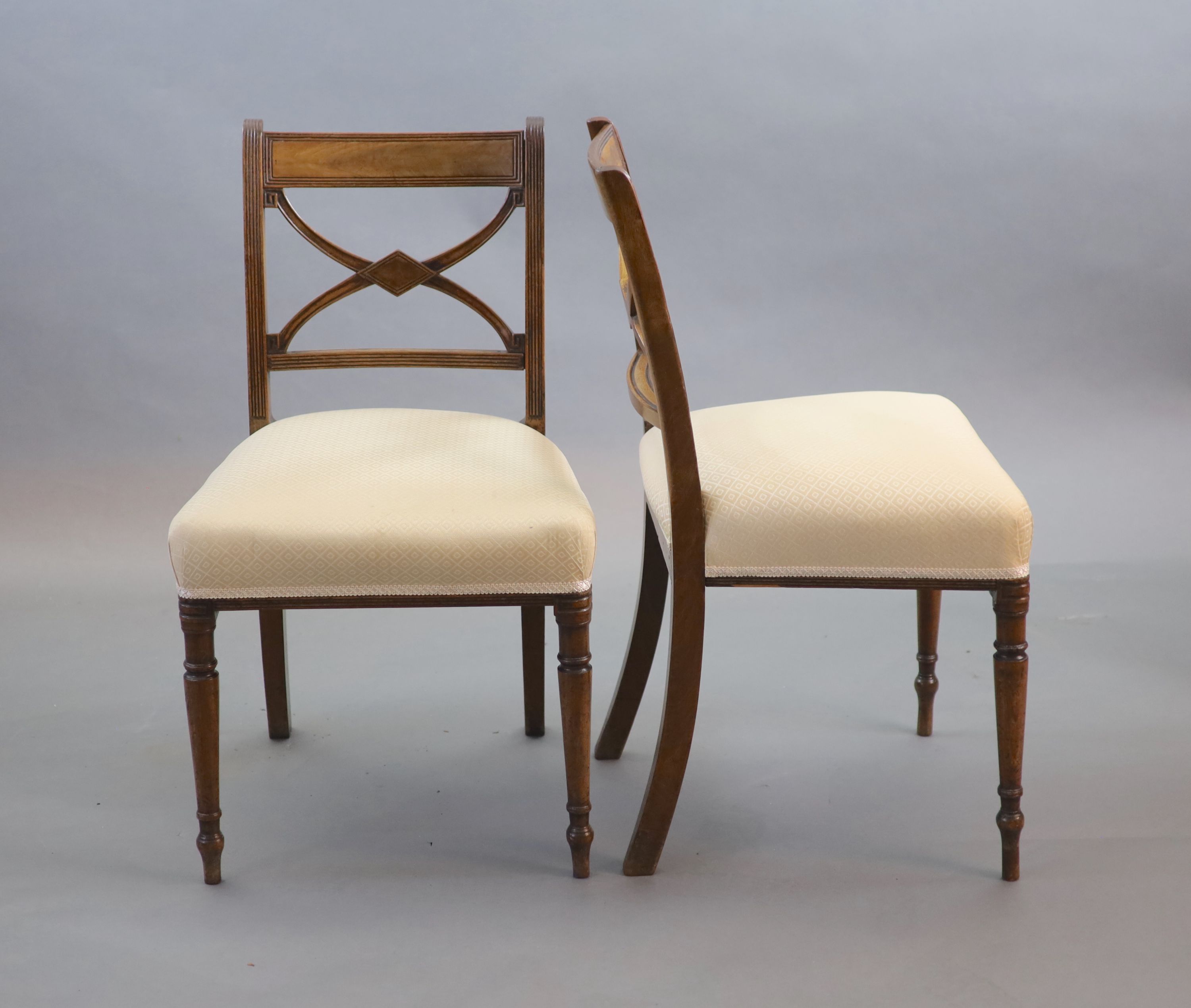 A set of six Regency mahogany dining chairs